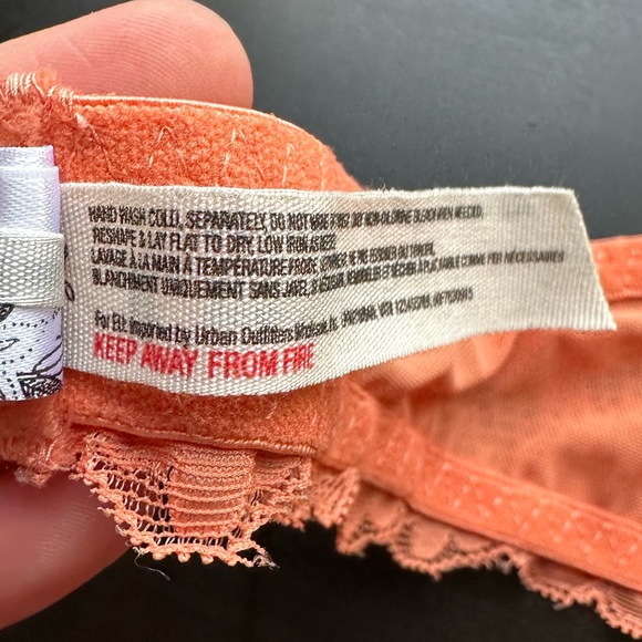 Intimately Free People Coral Orange Halter Floral Print Lace Bralette Size XS - Picture 4 of 8